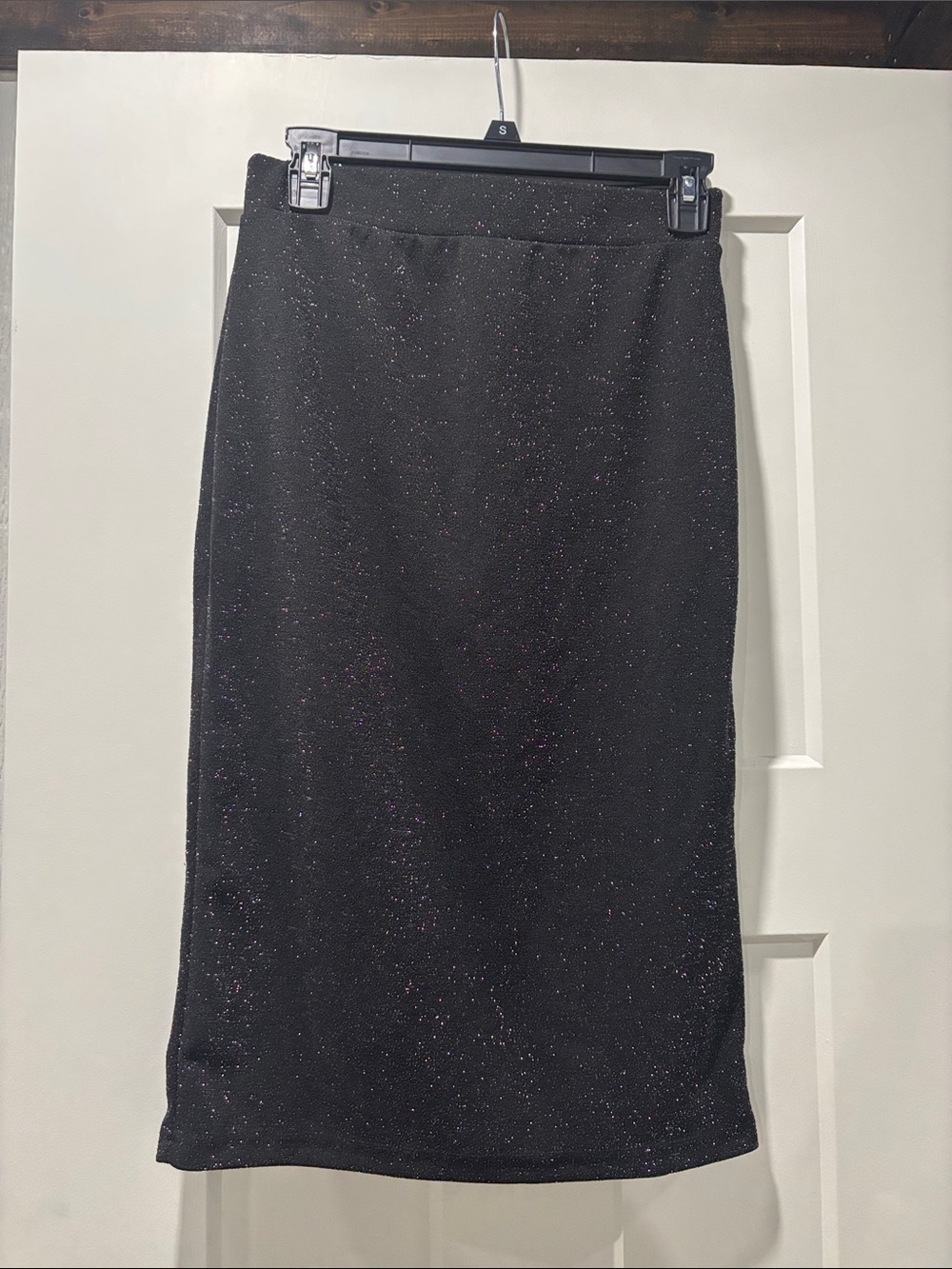 Black Sparkle Pencil Skirt